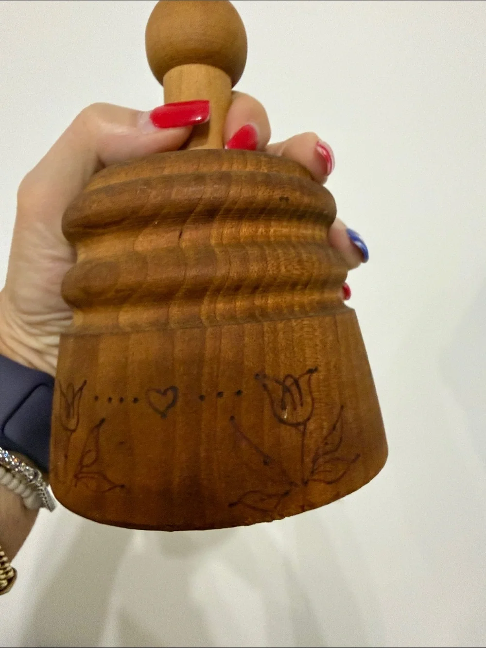 🤎VINTAGE🤎Wooden Tulip Butter Mold - Warm Brown